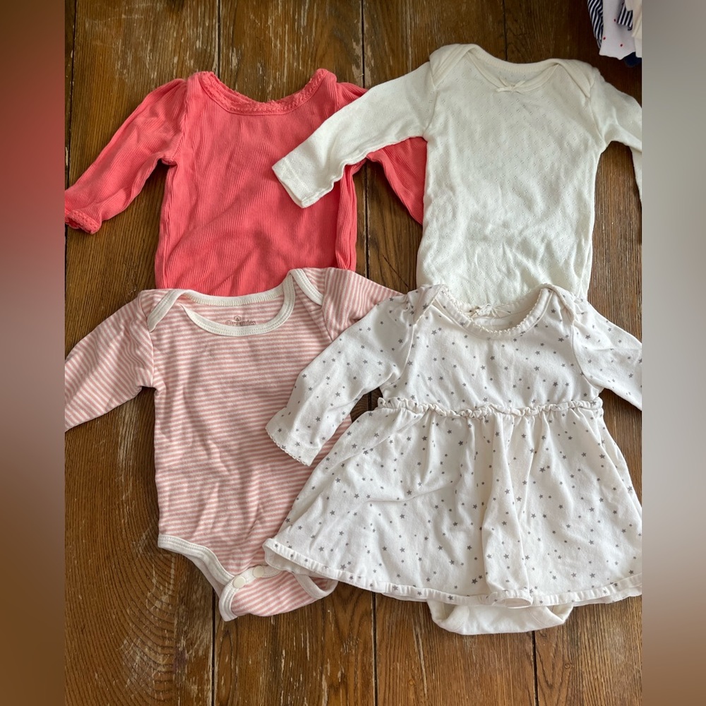 0-3 girls long sleeve onesie lot